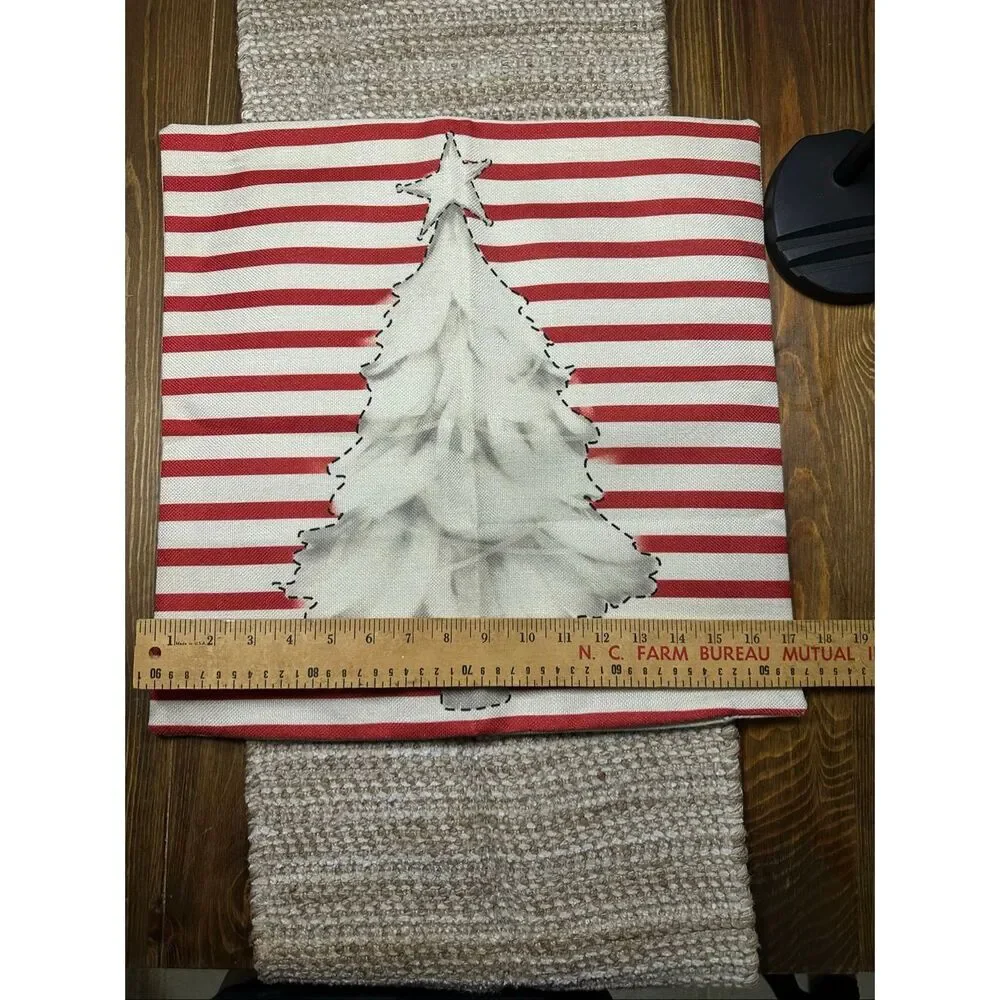 Christmas tree snow throw pillow case cover 17 x 17 New